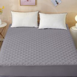 DREAM CARE Grey Cotton Single Bed Mattress Protector-picture-22