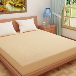 DREAM CARE  Beige Solid Terry Single Mattress Protector-picture-19