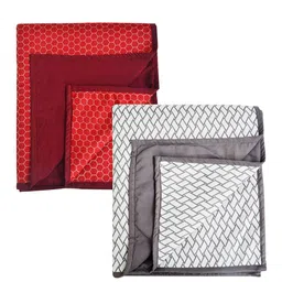 Adbeni Kids 2-Pcs Maroon & Grey Printed Waterproof Mattress Protectors-picture-12
