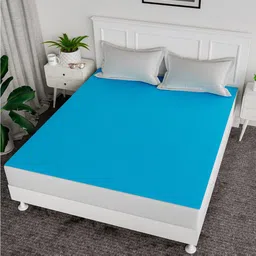 Kuber Industries Blue Cotton Waterproof Mattress Protector-picture-16