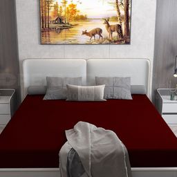DREAM CARE Cotts Wonder Maroon Waterproof Double King Mattress Protector-picture-33