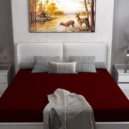 DREAM CARE Cotts Wonder Maroon Waterproof Single Mattress Protector image 4
