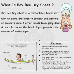 BeyBee Kids Red Solid Waterproof Medium Cotton Mattress Protector image 2