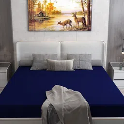 DREAM CARE Cotts Wonder Navy Blue Waterproof Double King Mattress Protector image 5
