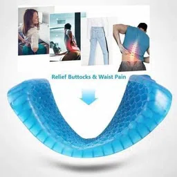 smbt Gel Soft Seat Cushion Sitter Soft Breathable Honeycomb Cushion Memory Seat Pillow Back / Lumbar Support image 2