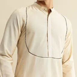 house of pataudi Men Polyester Kurta Pant Set image 2
