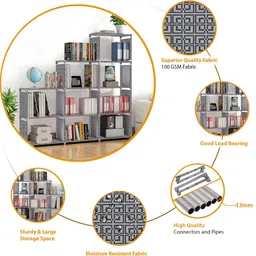 imperial fur 9 Layer Portable Book Shelf Rack | Space-Saving Book Stand for Home & Office Metal Open Book Shelf image 3