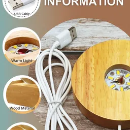 mtroon Ganapati Crystal Ball Night Lamp Ganesh Ji LED Light USB Powered Table Lamp Night Lamp image 4