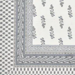 Grey Floral 144 TC Cotton King Bedsheet and 2 Pillow Cover by UniqChoice image 5