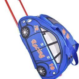 Car Blue Kid's Carry On Luggage Child Rolling Suitcase Trolley Bag (Blue 30 L) Waterproof Trolley-image-5