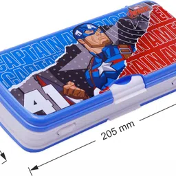 ski Xylo Big Pencil Box with White Board Captain America Art Plastic Pencil Box image 2