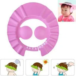 kvg enterprise Adjustable Baby Kids Shampoo Bath Bathing Safe Soft Shower Button Closure Cap image 3