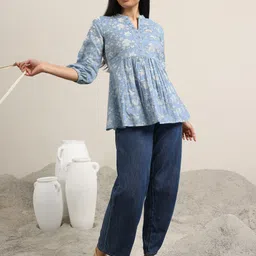 libas Women Printed Cotton Blend A-line Kurta image 4