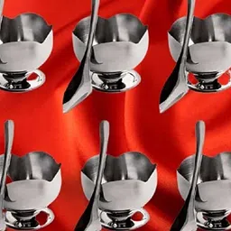 anne-kee 6 PCs Ice Cream Bowl Dessert Cup & Spoon Set Kitchen Dinner Set Bowl Set Bowl, Spoon Serving Set image 4