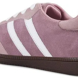 zatox Women’s Blush Pink Suede Sneakers with White Stripes | Casual Everyday Shoes Sneakers For Women image 5