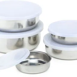 stupefying Stainless Steel Mixing Bowl 5Pcs Stainless Steel Mixing Bowl With Airtight Lids Bowls image 2