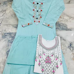 r n enterprises Women Cotton Blend Kurta Pant Set image 2