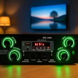 DJ-Ready Professional Stereo Amplifier Support 2-Karaoke Mic, 4 Speaker 600 W AV Power Amplifier-image-41