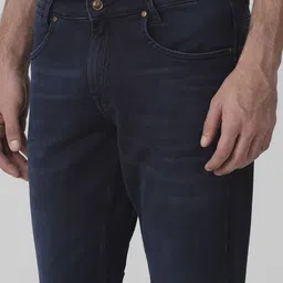 mufti Men Skinny Mid Rise Blue Jeans image 4