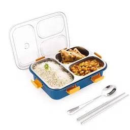 vsell Multi Compartment Stainless Steel Lunch Box for Boys Girl School Office Men 3 Containers Lunch Box image 4