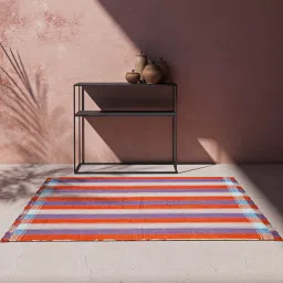 jaipur rugs Red Geometrical Wool 5 ft X 8 ft Rectangle Flat Weaves image 1