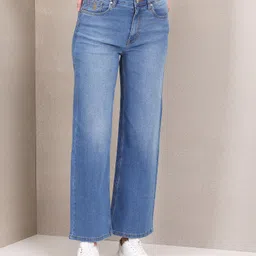 u.s. polo assn. Women Flared Mid Rise Light Blue Jeans-picture-12