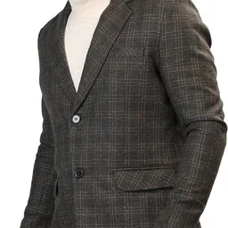 honnete Acrylic Polyester Checkered Coat For Men image 4