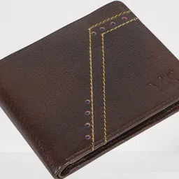 Men Casual, Evening/Party, Formal, Travel, Trendy Brown Genuine Leather Wallet-image-0