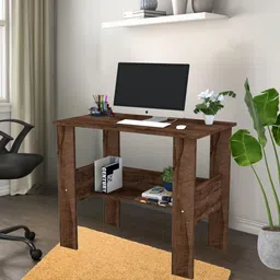 speciality panels Corner rounded Top, One Middle Tier Shelve & Termites resistance Engineered Wood Study Table-picture-21