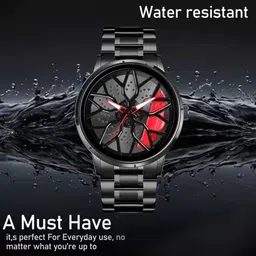 ab collection Thar wheel watch | Spinning watch | Rotating watch | Gyro watch | Red watch Analog Watch - For Men Star Gyro Spinning Red Wheel Watch-01 image 3