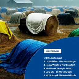 double kissan 18FTX15FT-80-Y Tent - For Suitable For: Household Storage, Balcony Shade, 2-Wheeler Cover, Rain Protection image 2