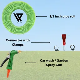 tava Lightweight Durable Flexible Hose Pipe with 1\2 Spray Gun Accessories (20M) Hose Pipe image 2