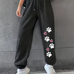 deslizar Women Printed Black Track Pants image 1