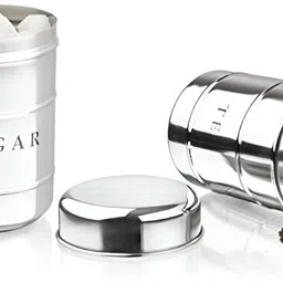krishna creation Stainless Steel Tea Coffee & Sugar Container - 500 ml image 3