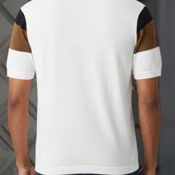 perun Men Striped Collared Neck Brown Sweater image 2