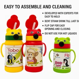 sgsramganj Tobo BPA-Free Baby Sipper Bottle with Straw & Flip Cap – Easy Grip, Leak-Proof image 2