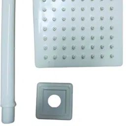 cosvit 5"x5" Inch White PVC Feny Shower with 9"Inch Shower Arm (Set of 1) Fixed Mount image 2