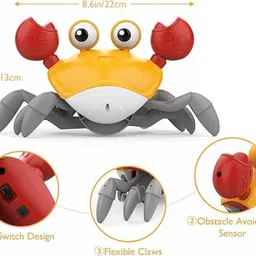 ak10zone Crawling Crab Baby Toy Motion Toys Musical Crab for Kids with Music image 2