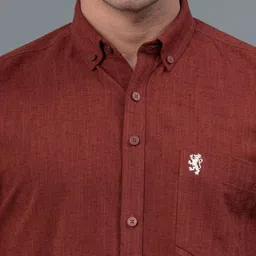 red tape Men Regular Fit Solid Button Down Collar Casual Shirt image 4