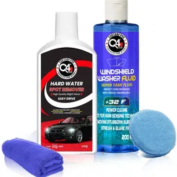 q4ever Q4 EVER Auto Care Glass Polish Hard Water Spot Remover (4 Items Pack Cream) Liquid Vehicle Glass Cleaner-picture-11