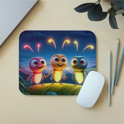 makekart Cute Cartoon Fireflies Glowing Mousepad Non Slip Base Mousepad-image-27