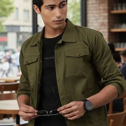 lahaba Men Solid Denim Jacket-picture-14