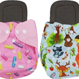 Baby Free Size Reusable Cloth Diaper with 2 Dry Feel Absorbent Soaker Pads-image-66