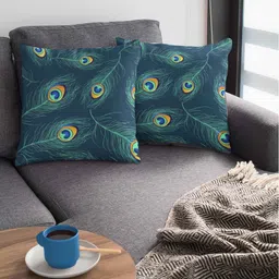 ambbi collections Multicolor Satin Ethnic motif 16x16 inches Cushion Covers (Pack of 2) image 1