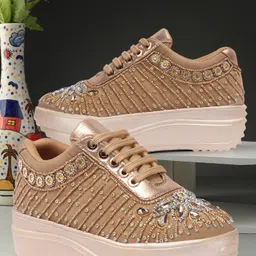 vendoz BRIDAL GLITTERY EMBROIDERY WEDDING AND PARTY SNEAKERS For Women-picture-22
