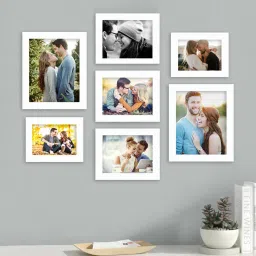 art street Kaylee Set Of 7 White Synthetic Wood Collage Photo Frames image 1