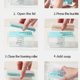 satsun enterprise Soap Holder with Drain Holes, Case Foaming Soap Bar with Lid,Soap Savers image 2