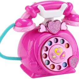 little finds Pretend Play Educational Musical Telephone with Heart Design and Number Dial-picture-18