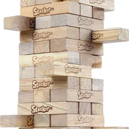 skoodle Stackrr Classic Stacking Tumbling Tower Game with 54 Precision Wooden Blocks of Premium Beachwood For Adults And Kids, 1 or More Players image 5
