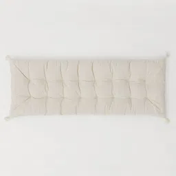 H&M Beige Rectangular tasselled cushion-picture-42